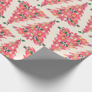 トレンディーモダン鮮やかな色のフェスティバルクリスマスツリー ラッピングペーパー