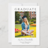 トレンディーモダン2枚写真卒業パーティー 招待状 (正面)