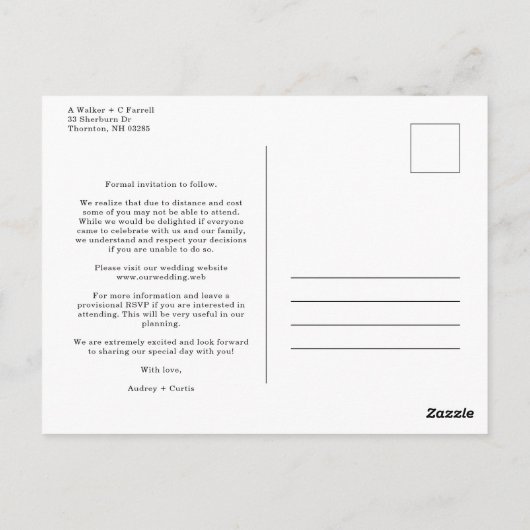 トレンディーモダン3結婚の婚約写真集 ポストカード (裏面)