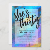 トレンディーモダン30歳の誕生日パーティー 招待状 (正面)