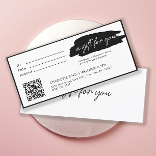 トレンディーモダン，手書き， qrコード付き，白