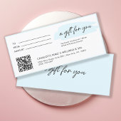 トレンディーモダン,手書き, qrコード付き,青