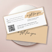 トレンディーモダン,手書き, qrコード付き, beige