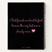 トレンディーモダン BFFフ最高のレンドフォトコラージュブラック ノートブック (裏面)