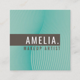 トレンディーモダンBUSINESS曲線ミントジェイド スクエア名刺
