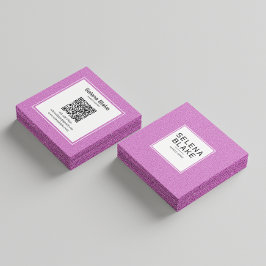 トレンディーモダンQRコードデザイン-エレガント & Minimalist スクエア名刺
