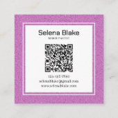 トレンディーモダンQRコードデザイン-エレガント & Minimalist スクエア名刺 (裏面)