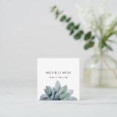 トレンディーモダンQRコード植物緑 スクエア名刺 (スタンド正面)