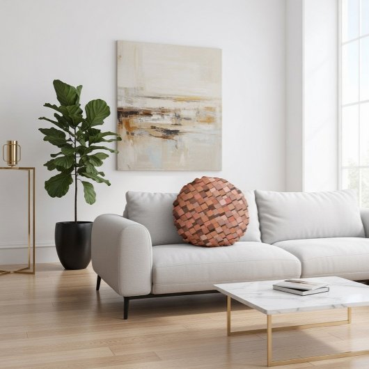 「トレンディーモチャムース幾何学立体3Dキューブ ラウンドクッション