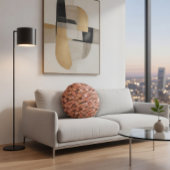 「トレンディーモチャムース幾何学立体3Dキューブ ラウンドクッション