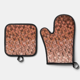 トレンディーモチャムース3Dキューブオーブンミット&ポット 鍋つかみ&鍋敷きセット