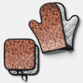 トレンディーモチャムース3Dキューブオーブンミット&ポット 鍋つかみ&鍋敷きセット (正面/裏面)