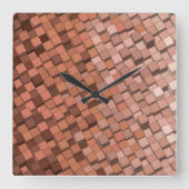 トレンディーモチャムース3Dキューブパターンウォールクロック スクエア壁時計 (正面)