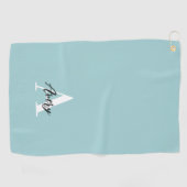 トレンディーモノグラムとスクリプト名オーバーレイ ゴルフタオル (横)