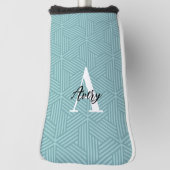 トレンディーモノグラムとスクリプト名オーバーレイ ゴルフヘッドカバー (回転90)