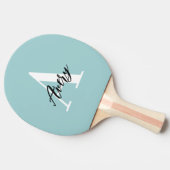 トレンディーモノグラムとスクリプト名オーバーレイ 卓球ラケット (横)