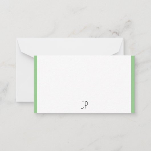 トレンディーモノグラムのシンプルテンプレート ノートカード (正面)