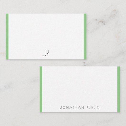 トレンディーモノグラムのシンプルテンプレート ノートカード (正面/裏面)