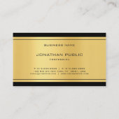 トレンディーモノグラムのブラック金ゴールドルッエレガントク 名刺 (裏面)