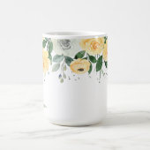 トレンディーモノグラムの植物水彩画 コーヒーマグカップ (中央)