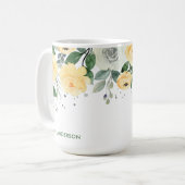 トレンディーモノグラムの植物水彩画 コーヒーマグカップ (正面左)