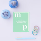 トレンディーモノグラムシーフオムグリーンバジェット日付を保存 チラシ (シングル)