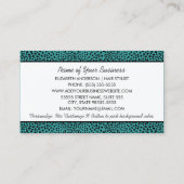 トレンディーモノグラムティール(緑がかった色)及びブラックチエプリント 名刺 (裏面)