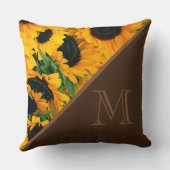 トレンディーモノグラムヒマワラギク金ゴールド クッション (裏面)