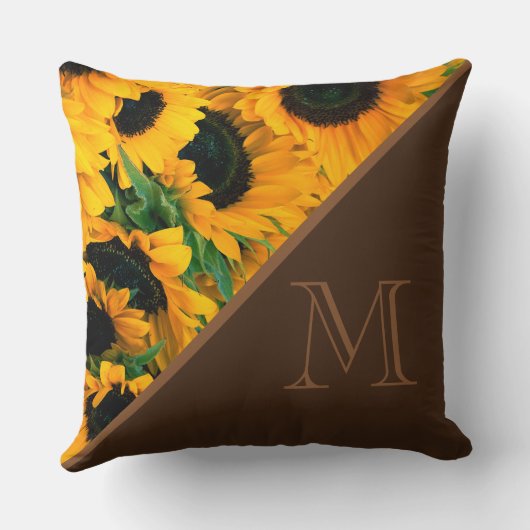 トレンディーモノグラムヒマワラギク金ゴールド クッション (裏面)