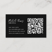 トレンディーモノグラムミニマルモダンリストブラックスクリプト 名刺 (裏面)