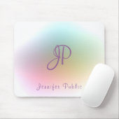 トレンディーモノグラム手書き文字カラフルテンプレート マウスパッド (マウス)