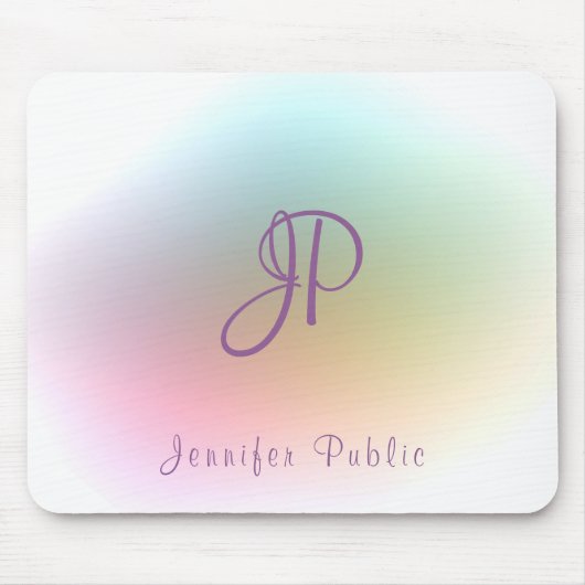 トレンディーモノグラム手書き文字カラフルテンプレート マウスパッド (正面)