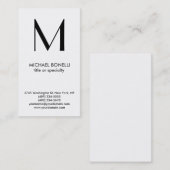 トレンディーモノグラム白黒縦型名刺 名刺 (正面/裏面)