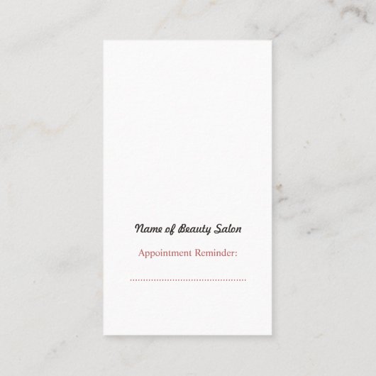 トレンディーモノグラム美容師名刺 予約カード (裏面)