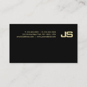 トレンディーモノグラム金ゴールドルックデザインプレエレガントイン 名刺 (裏面)