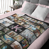 トレンディーモノグラム34 xフォトコラージュ フリースブランケット