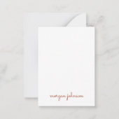 トレンディーモノグラム |燃えたオレンジスクリプト名 ノートカード (正面)