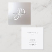 トレンディーモノグラモダンムエレガントデザインテンプレート スクエア名刺 (正面/裏面)
