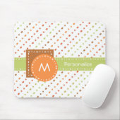 トレンディーモノグラ点々のあるムストライプの名前 マウスパッド (マウス)