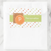 トレンディーモノグラ点々のあるムストライプの名前 長方形シール (バッグ)