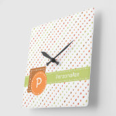トレンディーモ点々のあるノグラストライプム（名前付き） スクエア壁時計 (傾斜)