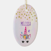 トレンディーユニコーンとフローラクラウン&蝶 セラミックオーナメント (右)
