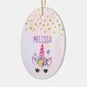 トレンディーユニコーンとフローラクラウン&蝶 セラミックオーナメント (左)