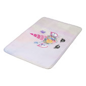 トレンディーユニコーンとフローラクラウン&蝶 バスマット (アングル)