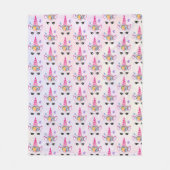 トレンディーユニコーンとフローラクラウン&蝶 フリースブランケット (正面)