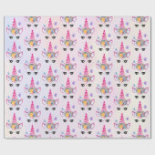 トレンディーユニコーンとフローラクラウン&蝶 ラッピングペーパー (フラット)