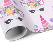 トレンディーユニコーンとフローラクラウン&蝶 ラッピングペーパー (ロールコーナー)
