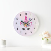 トレンディーユニコーンとフローラクラウン&蝶 ラージ壁時計 (ホーム)