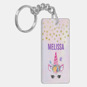 トレンディーユニコーンと花蝶と紙吹雪 キーホルダー (正面左)