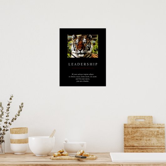 トレンディーユニークやる気を起こさせるリーダーシップタイガーのポスター ポスター (キッチン)